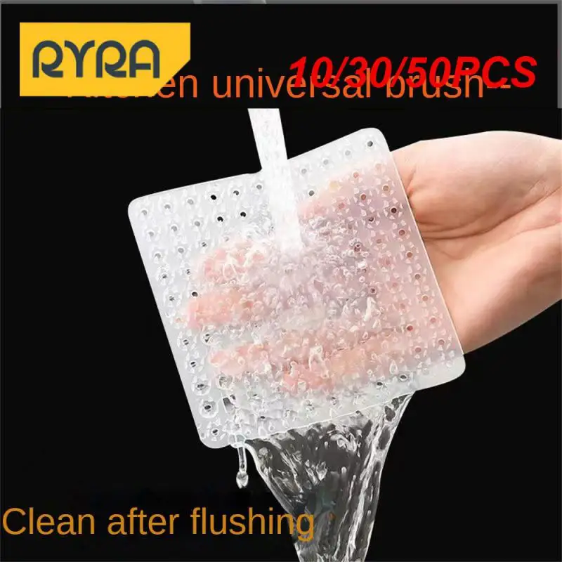 10/30/50PCS Kitchen Accessories Soft Clean Rich And Tough Sponge Scrubber Silicone Flexible And Long-term Use