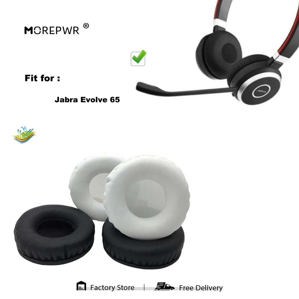 

Morepwr новые обновленные сменные амбушюры ДЛЯ Jabra Evolve 65, запчасти для гарнитуры, Кожаная подушка, бархатный чехол для наушников