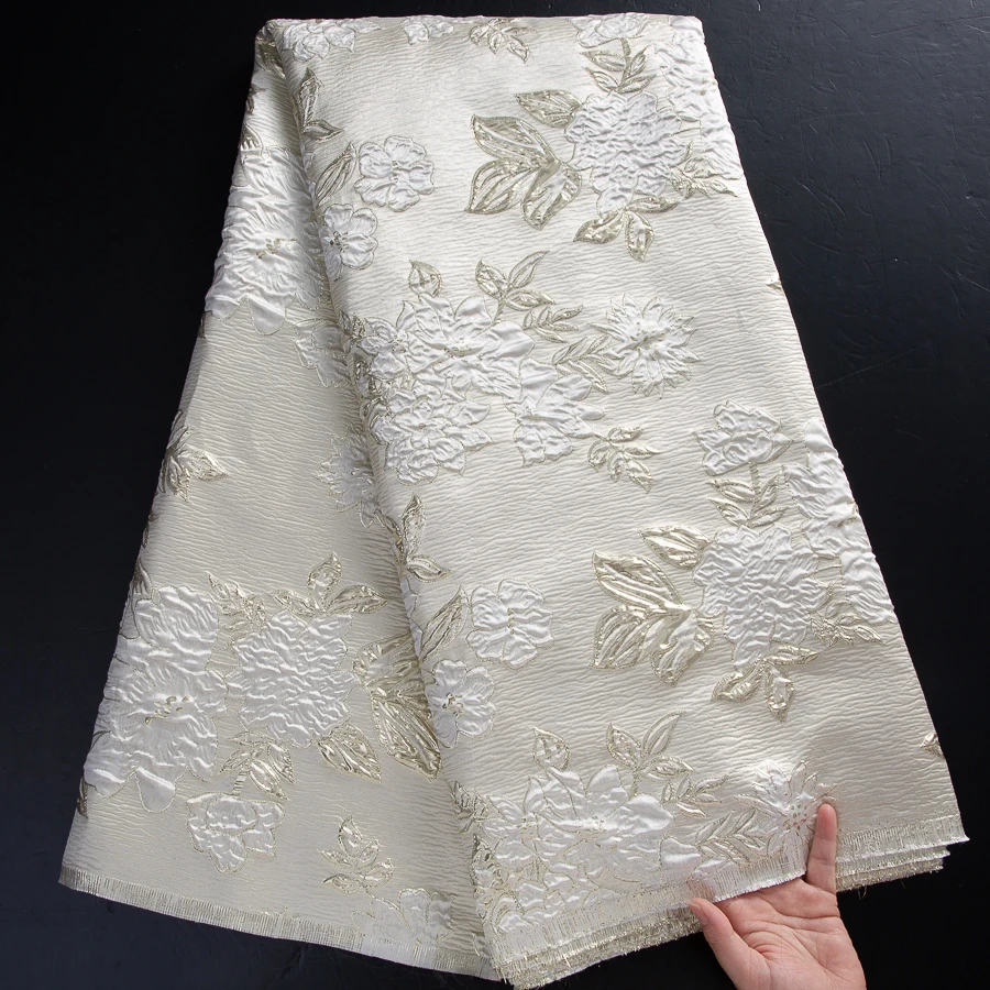 

Африканская парчовая кружевная ткань золотого цвета, новейшая нигерийская жаккардовая кружевная дамасская кружевная ткань, роскошное вечернее платье для женщинS4422