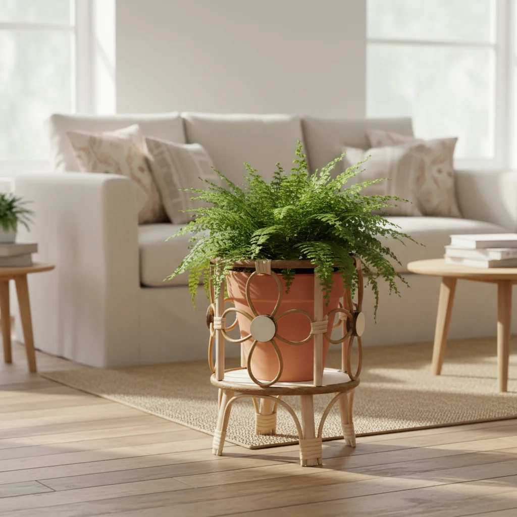 1pc Flower Stand Imitation Rattan Material for Balcony Decoration Wicker Plant Holder Hollow Out Design Home Garden Decor
