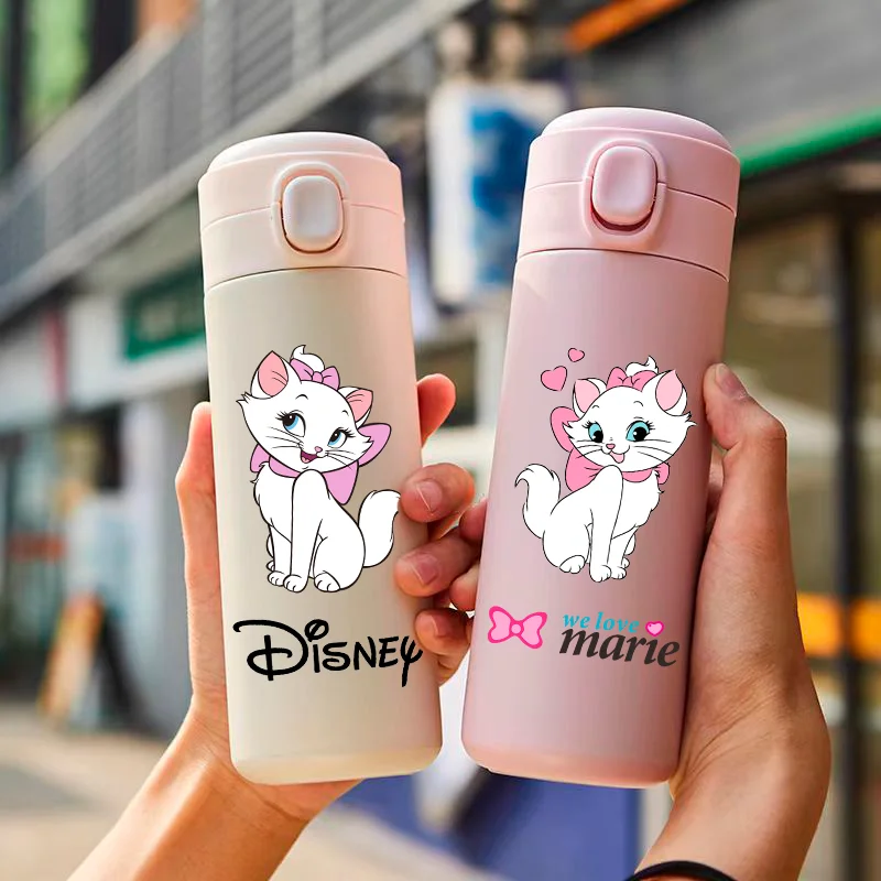 The Aristocats 320ml/420ml Disney Marie Cat Portable Sport Water Bottle Large Capacity Children Thermal Stainless Drinking Cup