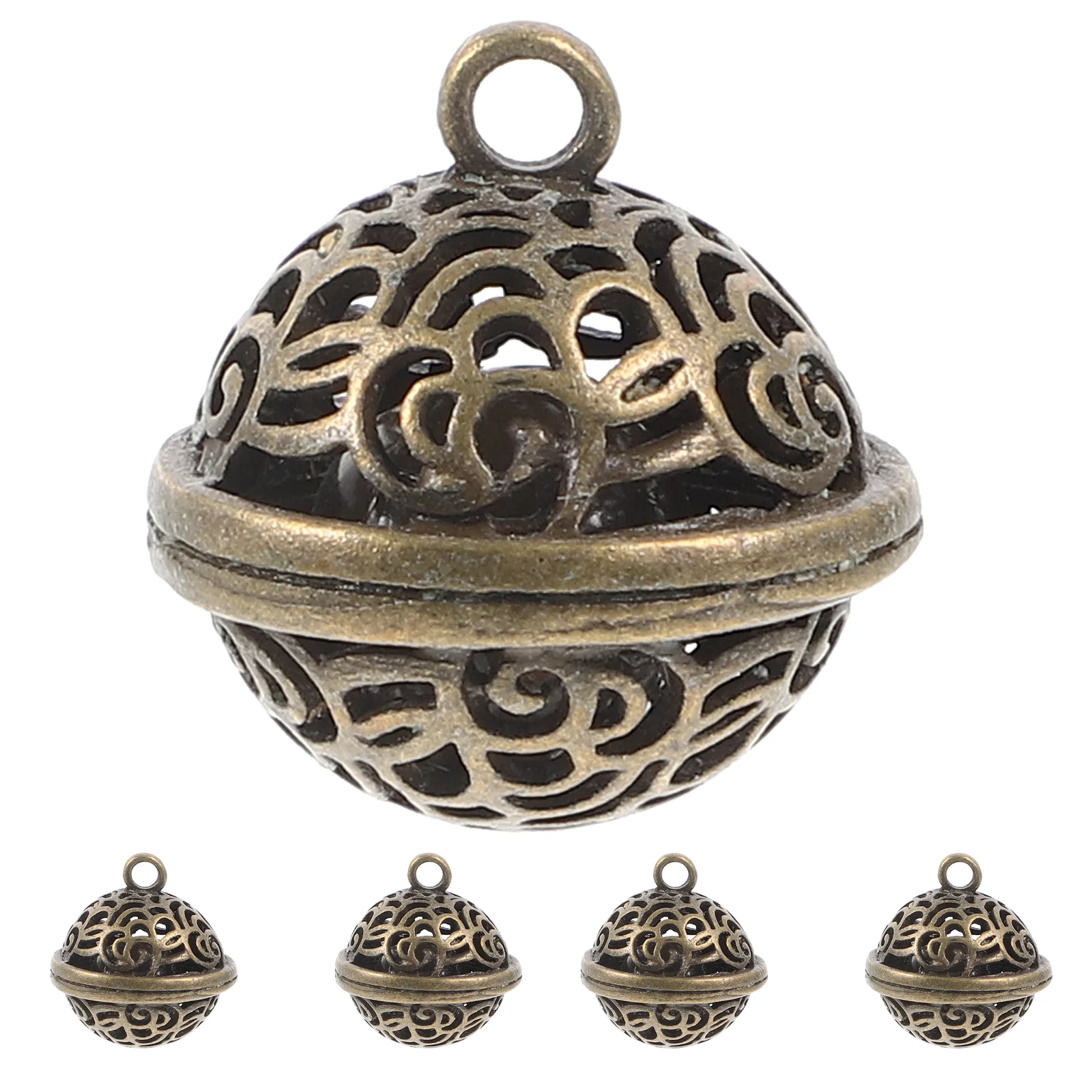 5 Pcs Vintage Bell Pendant DIY Accessory Pendants Crafts Scattered Beads Decorative Metal Bells for