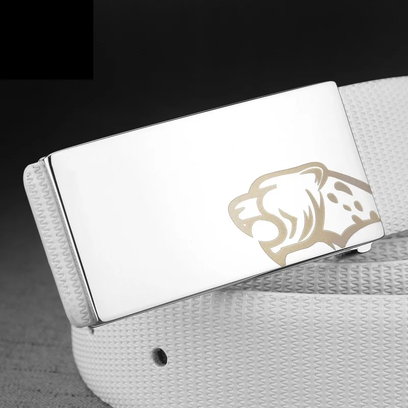 

Высококачественные дизайнерские ремни с леопардовой пряжкой, мужские модные белые джинсы из натуральной кожи с поясом cintos masculinos B199