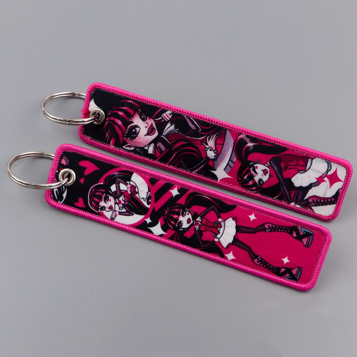 

Anime Elf Girl Embroidery Key Fobs Cartoon Key Tags Keychain For Motorcycles Cars Key Ring Accessories Jewelry Chaveiro Gifts