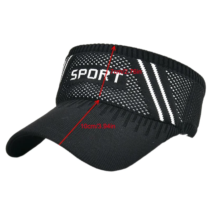 Women's Summer Visor Hat Lightweight Breathable Sun Protection Empty Top Hat Solid Color Outdoor Cap For Sports