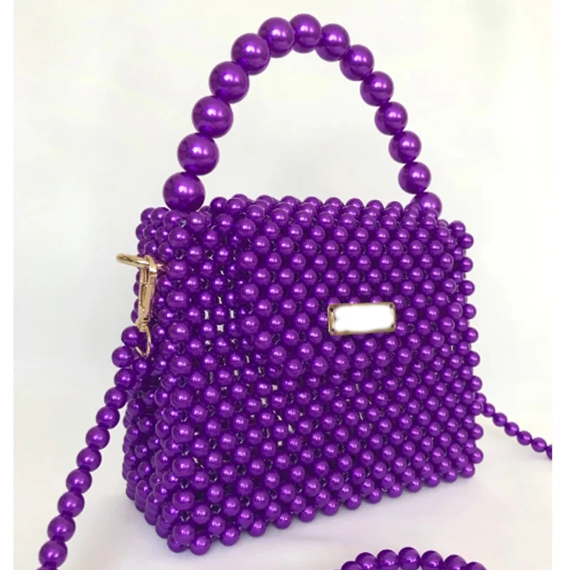Niche Design Ins Fashion Flip Handbags for Women Handmade Women's Bags with Flocked Beads Customized New Party Banquet Bag