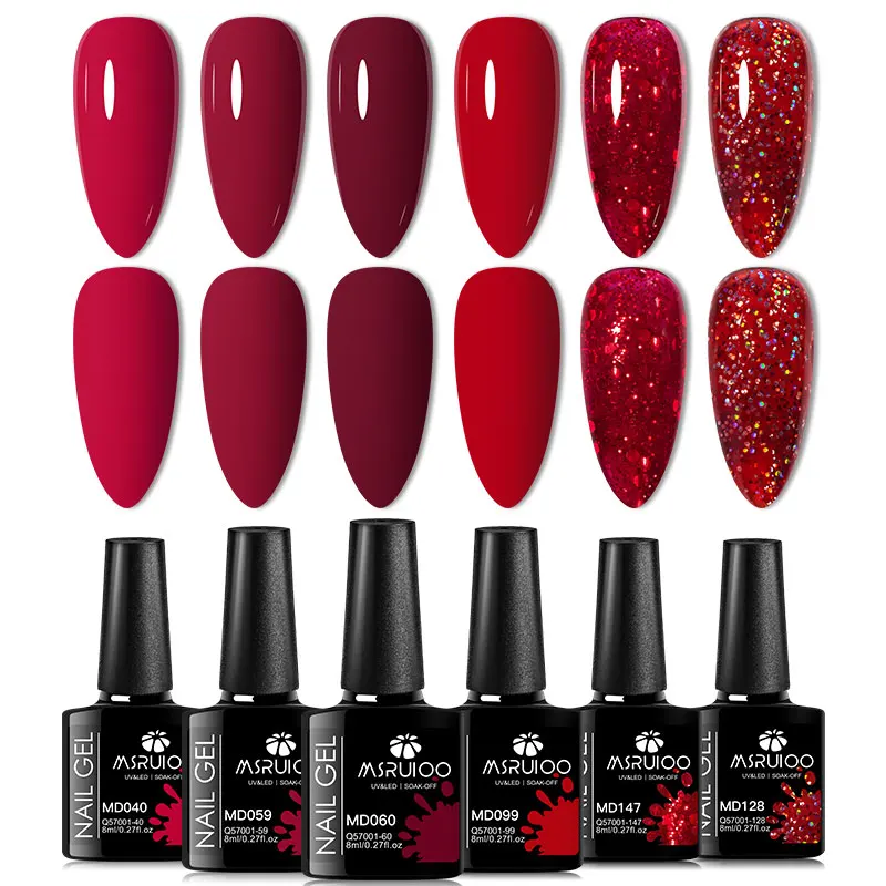 6pc Nagelgel Polish Set All-Season Ultra Gepigmenteerde Semi Permanente UV Schilderen Gel Voor Nagels Salon DIY manicure Vernis Ontwerp