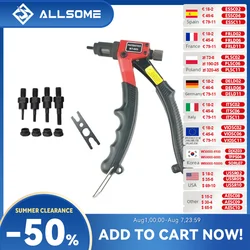 ALLSOME BT-603 Manual Riveter Gun Hand Rivet Tool Kit Rivet Nut Setting Tool Nut Setter M3/M4/M5/M6