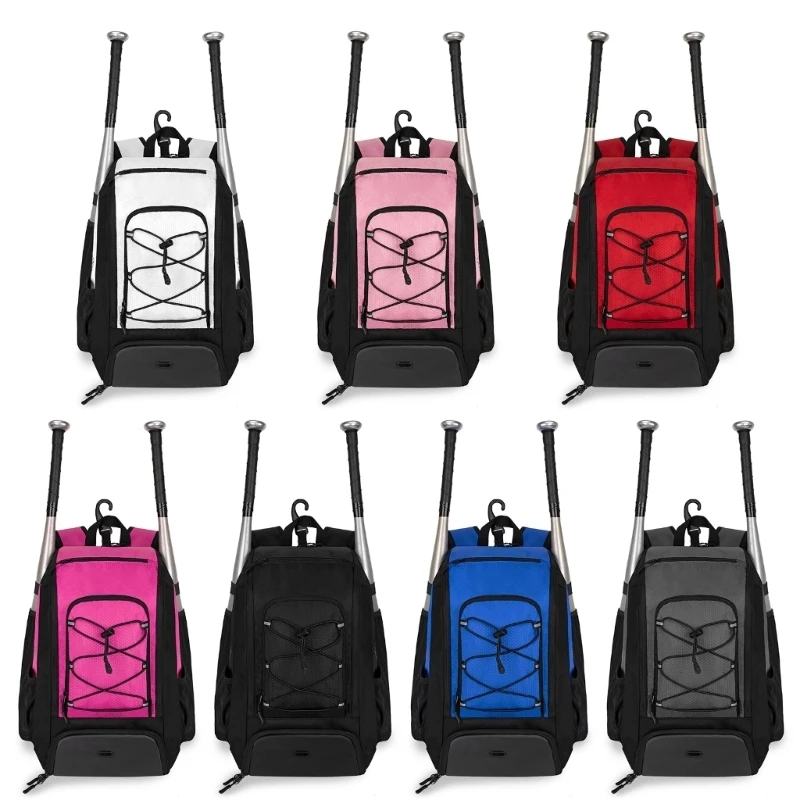 Softball-Ausrüstungsrucksack für unterwegs, Baseball-Ausrüstungstasche mit 4 Schlägerhüllen, organisierter Aufbewahrung und 69HD – Detail 7
