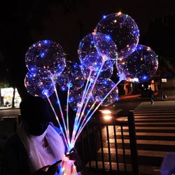 5/10/15/20 confezioni LED Light Up palloncini BoBo manico colorato 120cm Glow in the Dark Bobo Balloon Wedding decorazione di san valentino