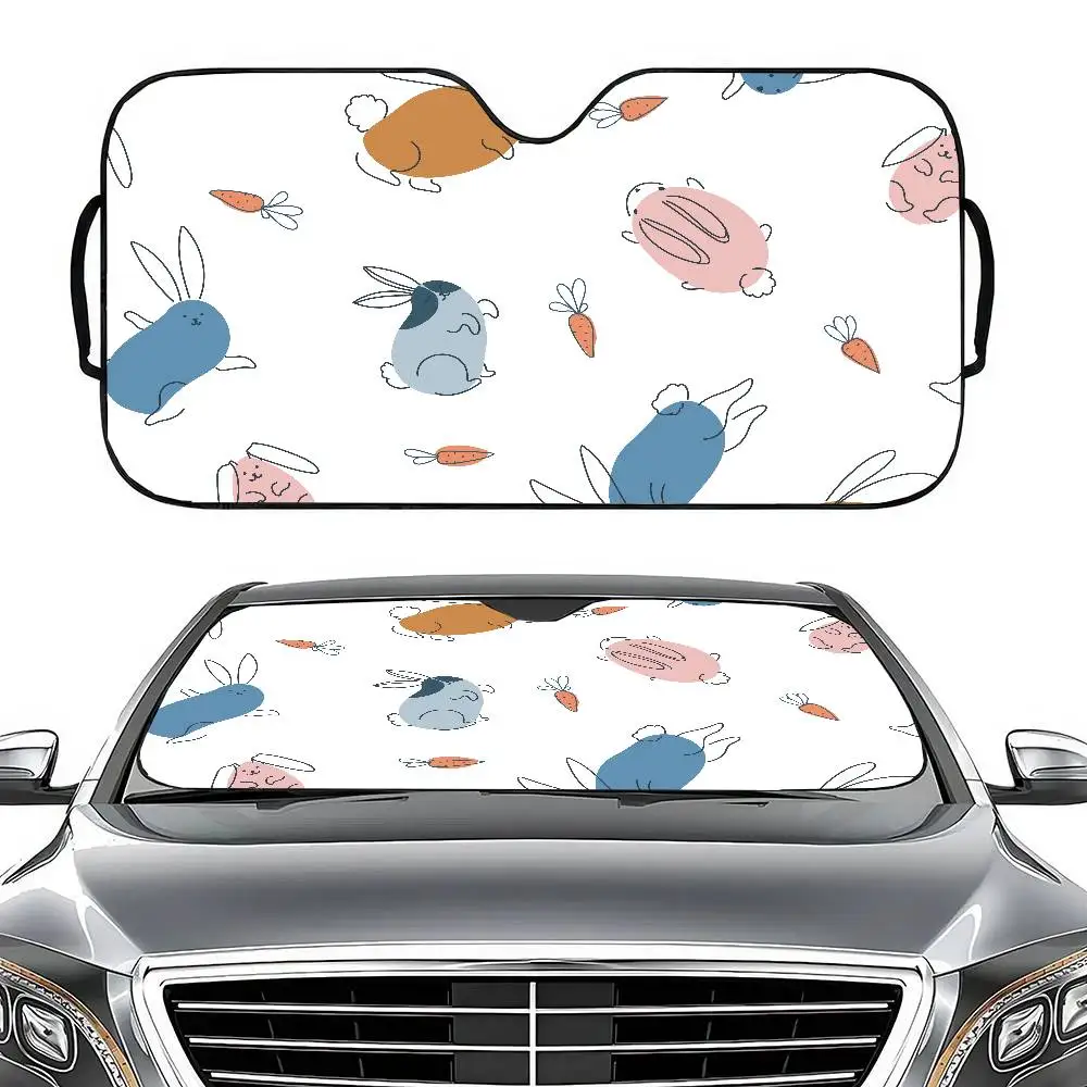 

Cartoon Animal Print Car Windshield Sunshade - 3D Plaid Film, 70x130cm, Solar Protection, Novelty Gift