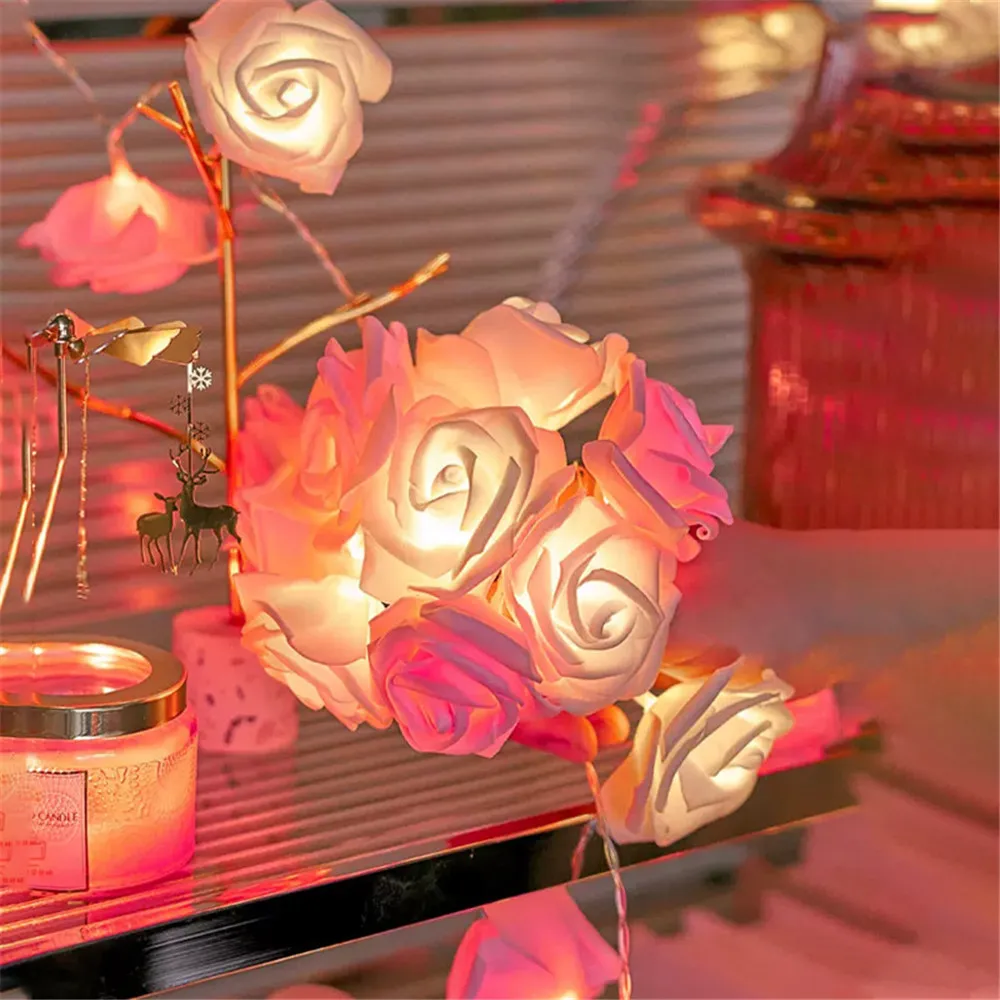 

Ramadan Battery Operated Flower Rose Flower String Lights Wedding Decorations Lights Mother's Day Party Gifts