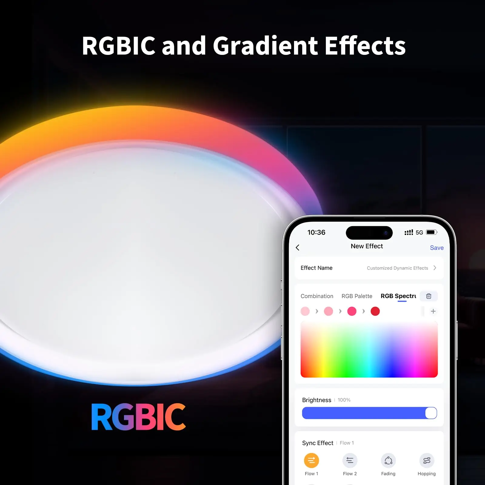 CHN Version Aqara Ceiling Light T1 (T1M)Zigbee RGB+IC with Gradient Effects 16 Million Colors 40W 3450lm Supports HomeKit Matter