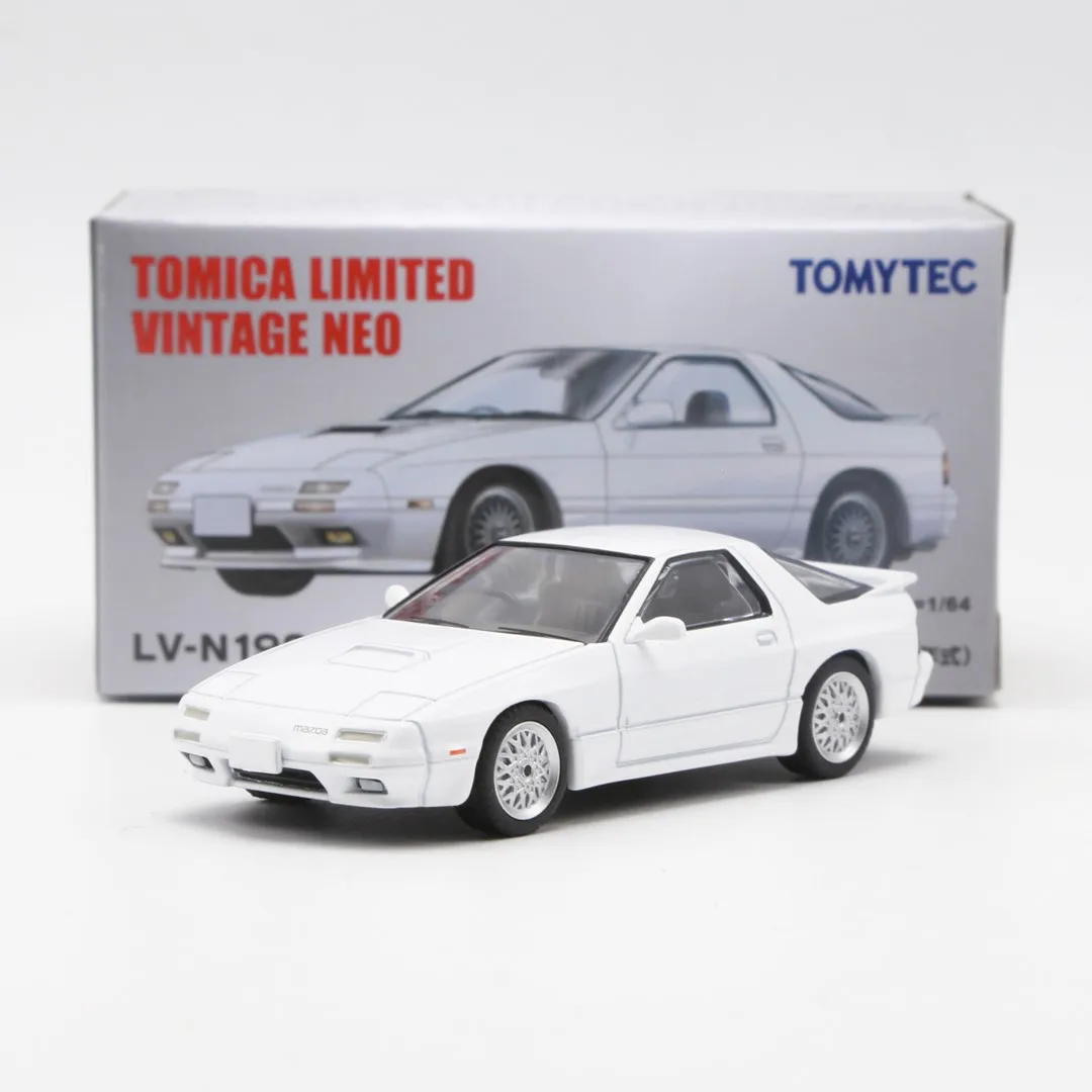 TAKARA TOMY-Motor de juguete de aleación blanca, modelo de Metal fundido a presión, TOMYTEC 1/64 TLV-192c, MAZDA, SAVANNA, RX-7, FC, regalos