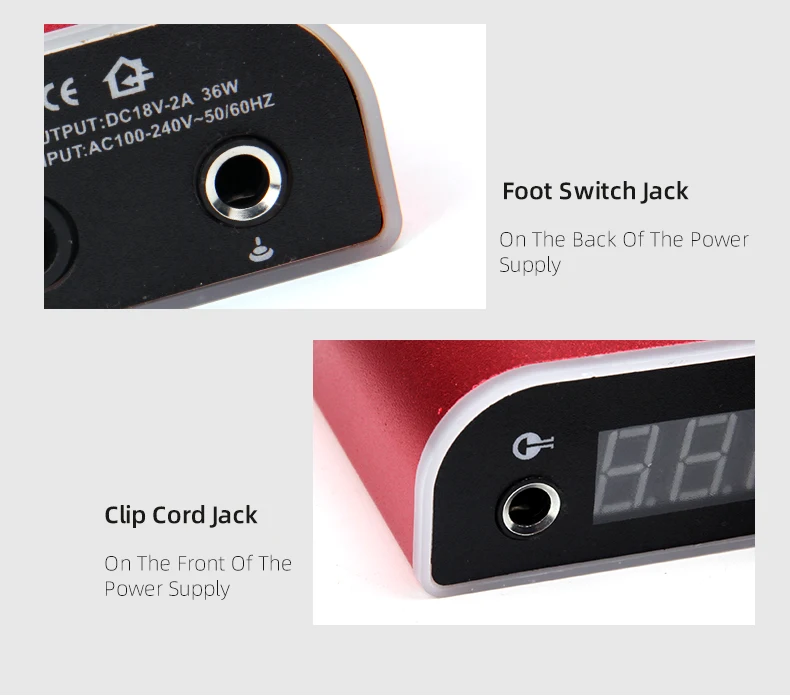 LED الوشم إمدادات الطاقة الوضع المزدوج LCD مع دواسة القدم لملف وآلات دوارة تغيير لون الجهد الكل في واحد قوة الوشم