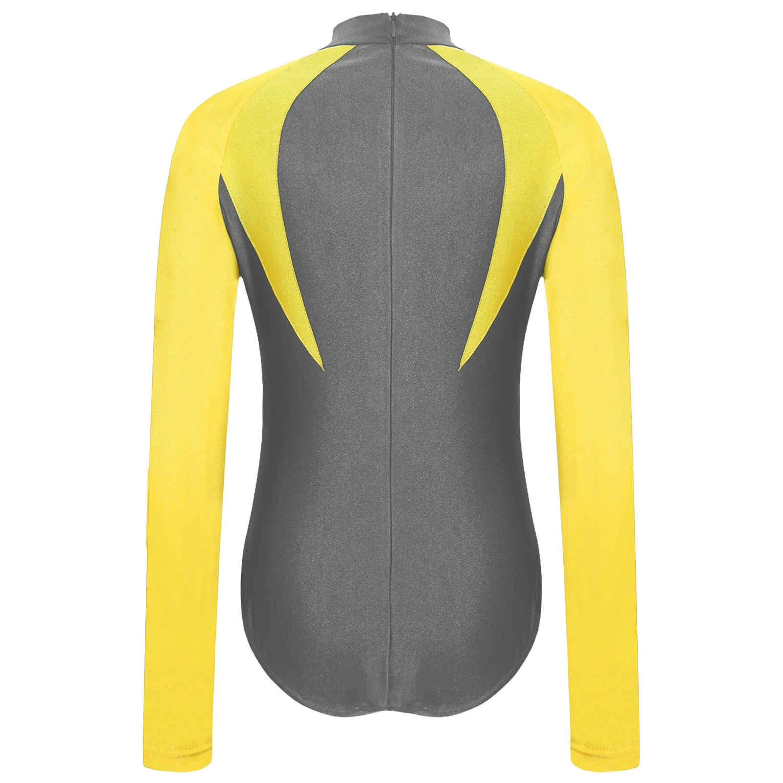 أطفال بنين الجمباز ملابس السباحة لرقص الباليه كم طويل الظهر البريدي قابلة للفتح المنشعب ملابس رقص الجمباز بذلة السباحة Rashguard #5