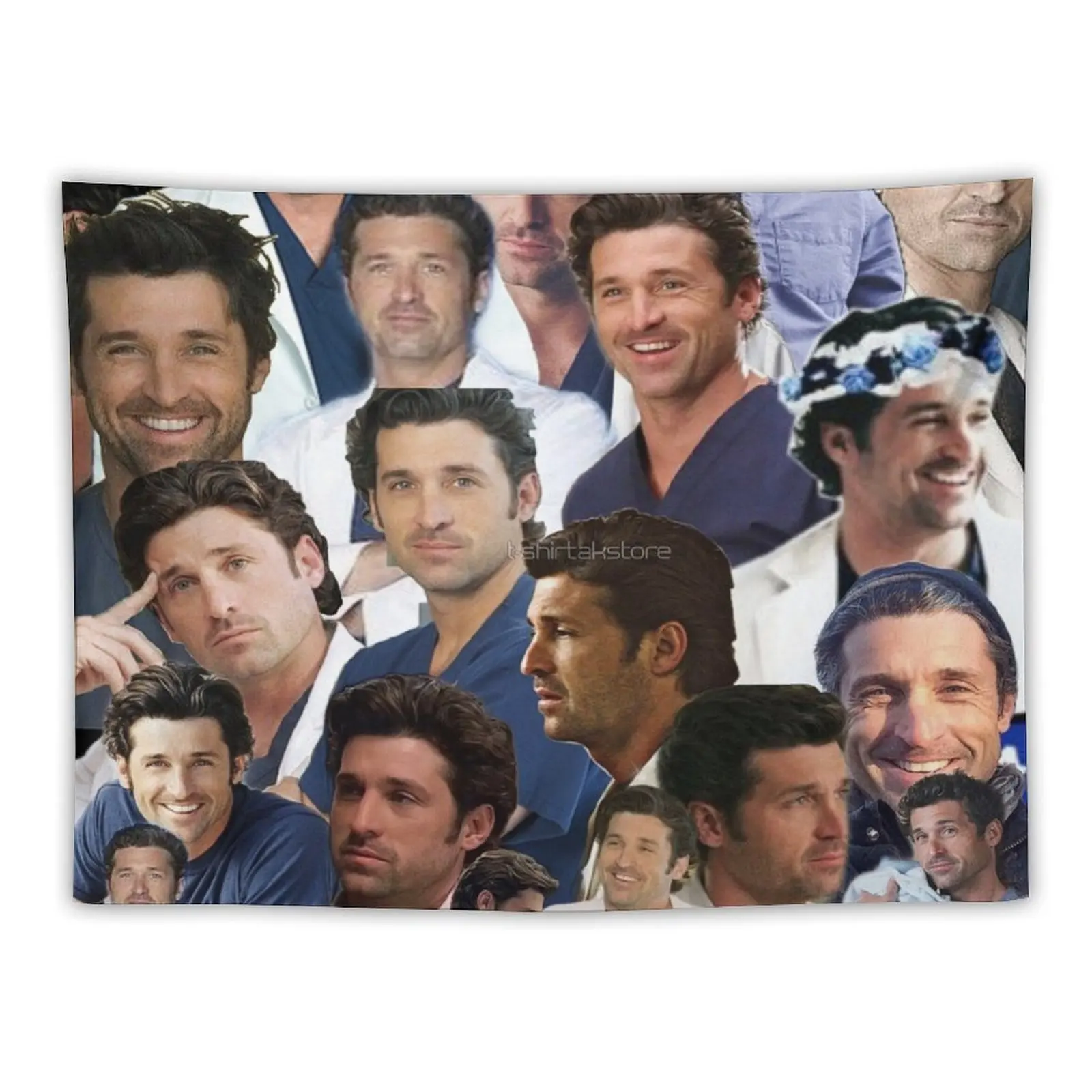 

Patrick Dempsey photo collage Tapestry Cute Room Decor Aesthetic Home Decor Things To The Room Tapestry