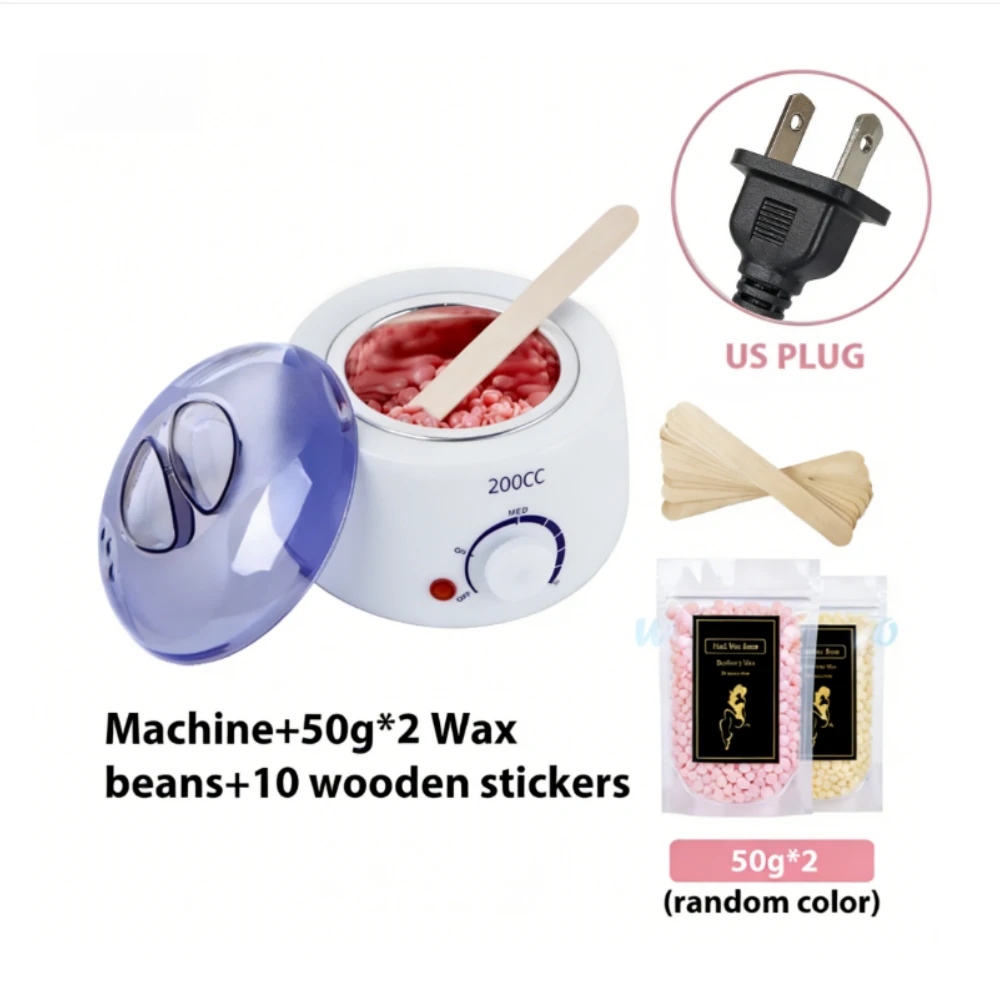 200CC Wax Heater Warmer Ontharing Machine Voor Hand Voet Body Spa Epilator Paraffine Pot + Wax Bonen + wood Sticks