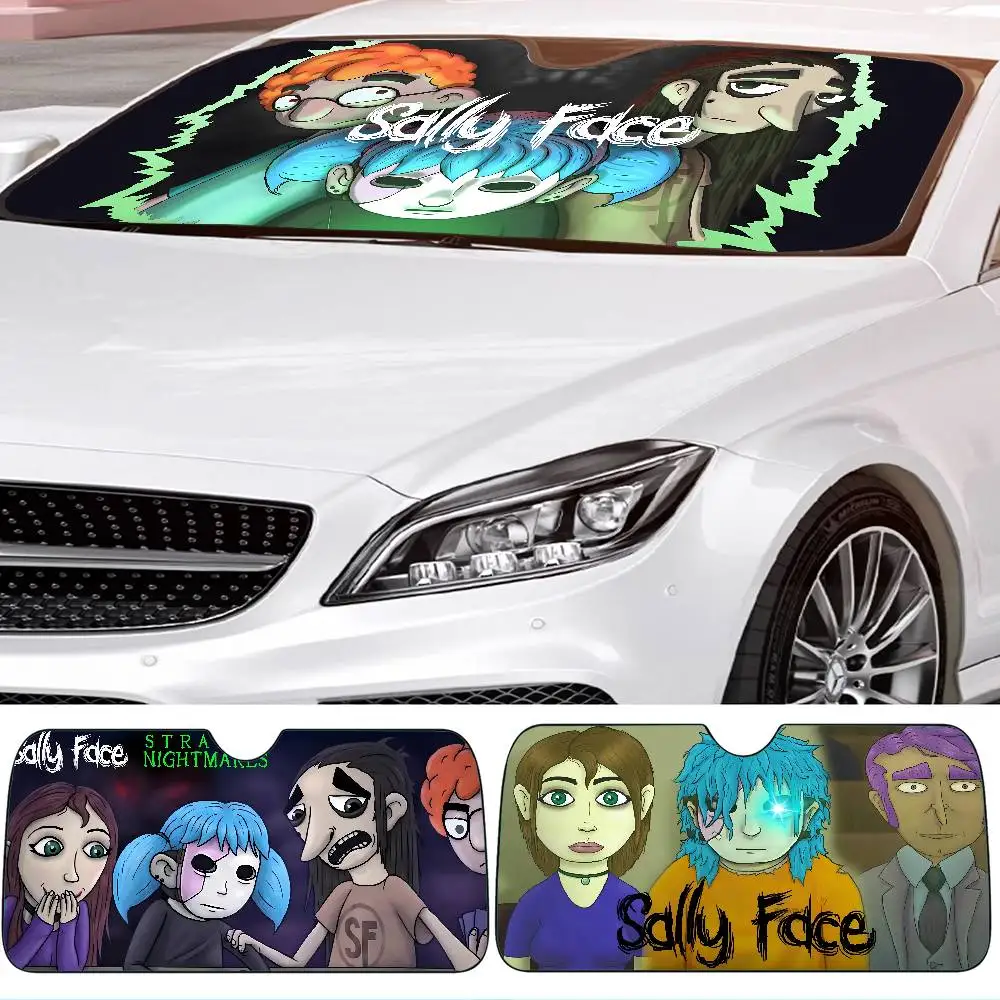 

Солнцезащитный козырек для автомобиля Sally Face, козырек на лобовое стекло, козырек на переднее окно 70x130 см, солнцезащитный козырек, солнечная защита, клетчатый подарок, новинка, автомобиль