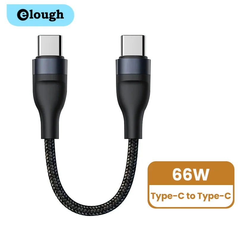 0.25M Data Cable USB C to Type C Fast Charging Data Cord Short Cable 66W Type C For iPhone 15 Huawei Samsung Portable Power Bank