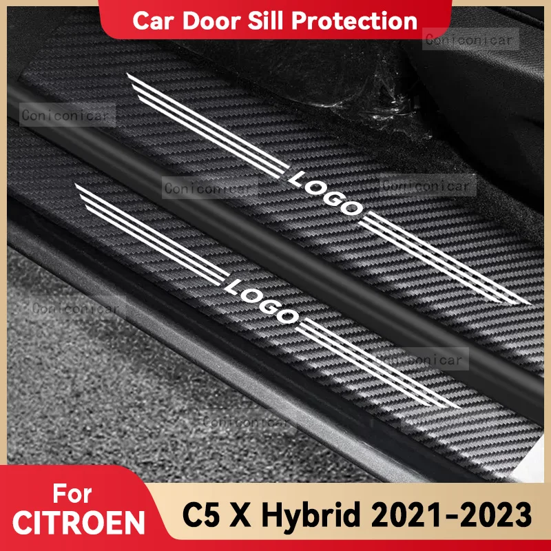 

Car Carbon Fiber Door Sill Sticker For CITROEN C5 X Hybrid 2021-2023 Threshold Pedal Anti-scratch Decoration Accessories