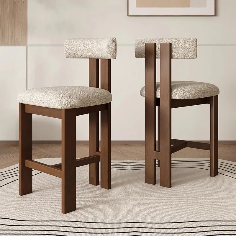 Lightweight Back Support Bar Chair Minimalist Breakfast Dining Bar Chair Nordic Upholstered Barhocker Exklusiv Club Furniture