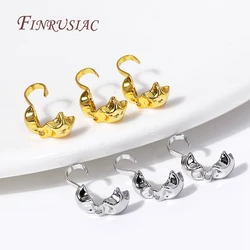 18K Gold Plated Star Double-Cup Bead Tip, Brass End Crimps Beads Tips Covered Clasps Connector DIY Jewelry Findings Accessories