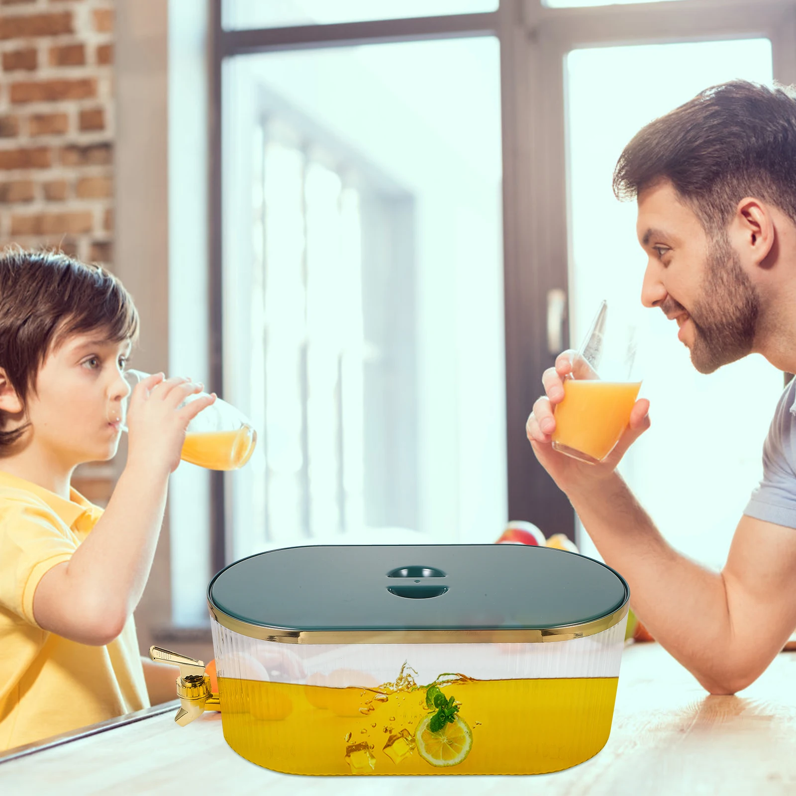 

Beverage Dispenser Large Capacity Drink Pitcher for Parties Fridge Juice Container Anti Blocking Faucet Sealing Lid