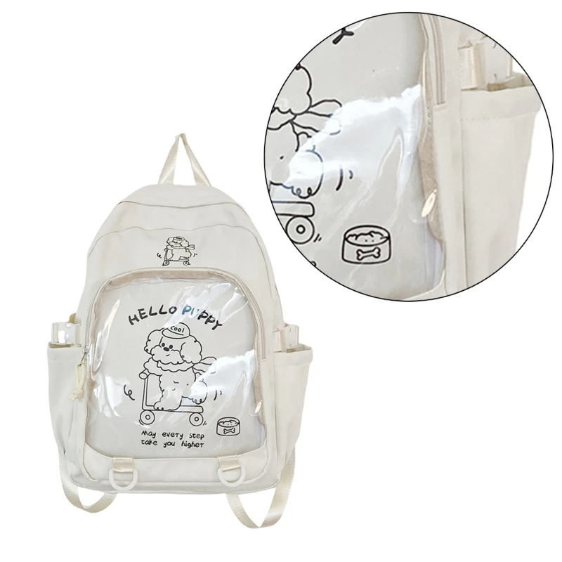 Women Transparent Backpack Pin Display Itabag Japanese School Bag