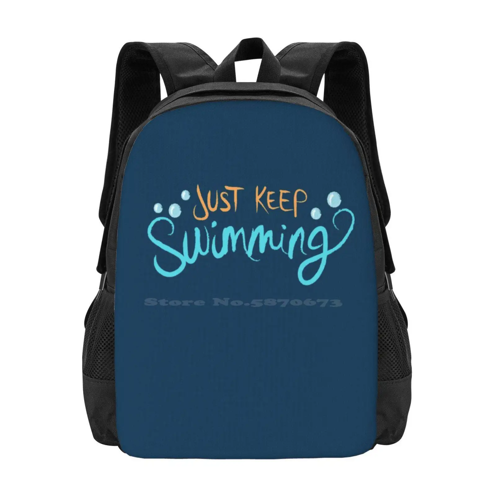 Just Keep Swimming School Bags Travel Laptop Backpack Just Keep Swimming Dory Ocean Fish Happy Pixar Animation Cartoon Pacific