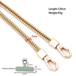 Metal Crossbody Anti-fall Neck Strap Rope Gold Phone Chain Strap Shoulder Lanyard Bag Strap Cell Phones Safety Strap for Phone