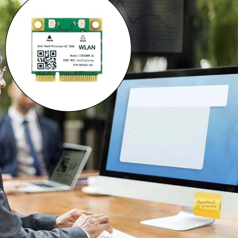 노트북용 미니 PCI-E 와이파이 카드, 블루투스 호환 4.2, 무선 7265, 802.11ac, 2.4G, 5Ghz, 7260HMW, 1200Mbps, AC7265