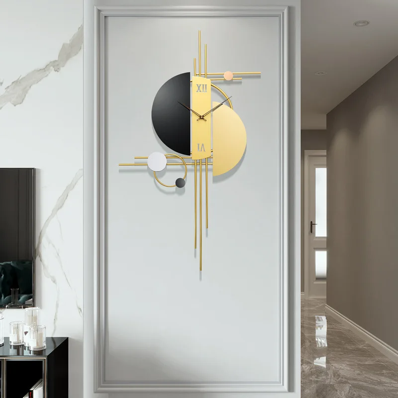 Luxury Wall Clock Metal Decorative,Silent Non-Ticking Big Clocks, Nordic Home Wall Clock Modern Design Living Room Decoration