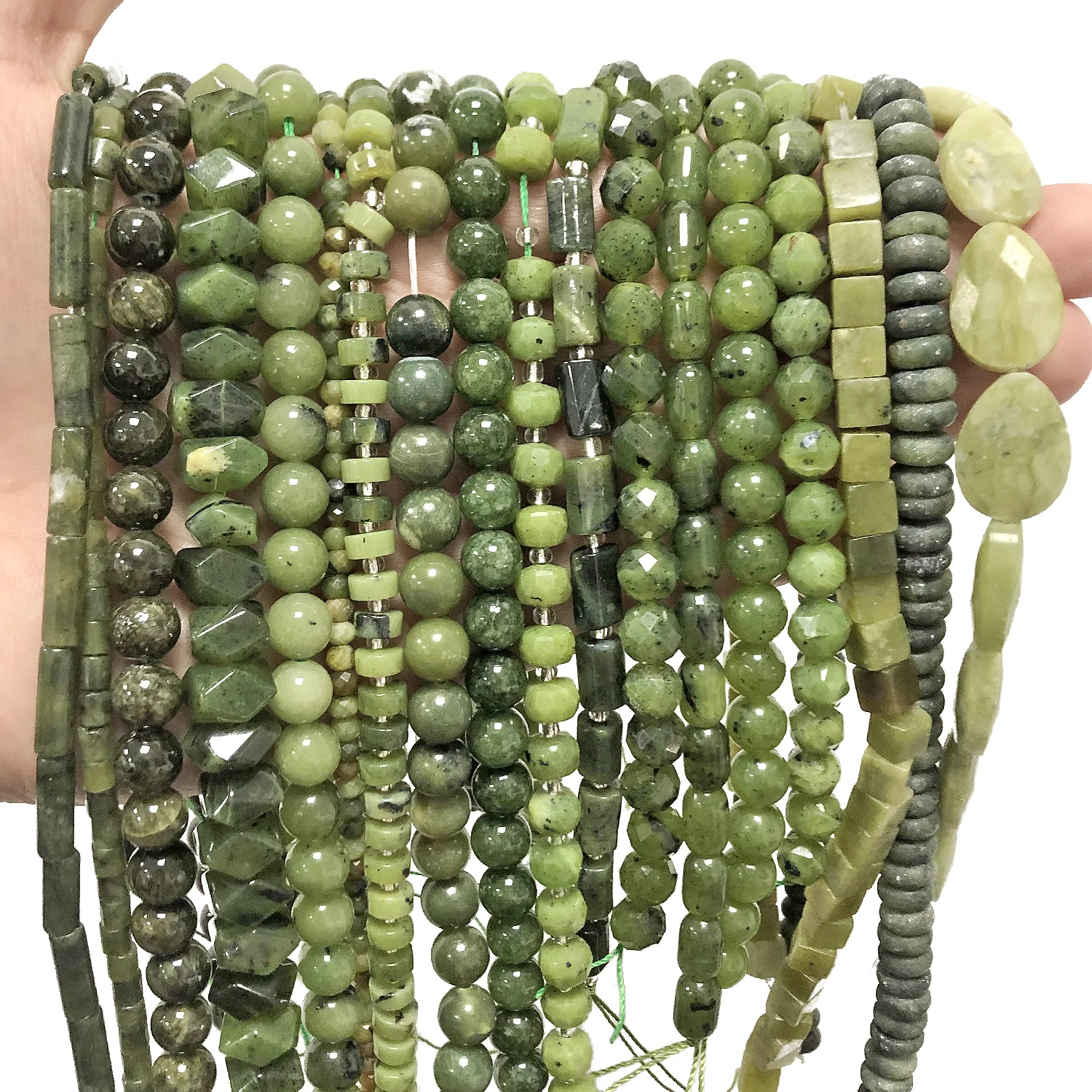 Wholesale Canada Jade Stone Beads Aaa Faceted Round Waterdrop Tube Rondelle Geometric Shape Loose Beads For Jewelry Making