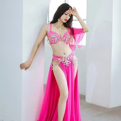 Women Egyptian Belly Dance Costume Set Popsong Performance Oriental Dance Outfit Group Competition Costumes with Sleeves