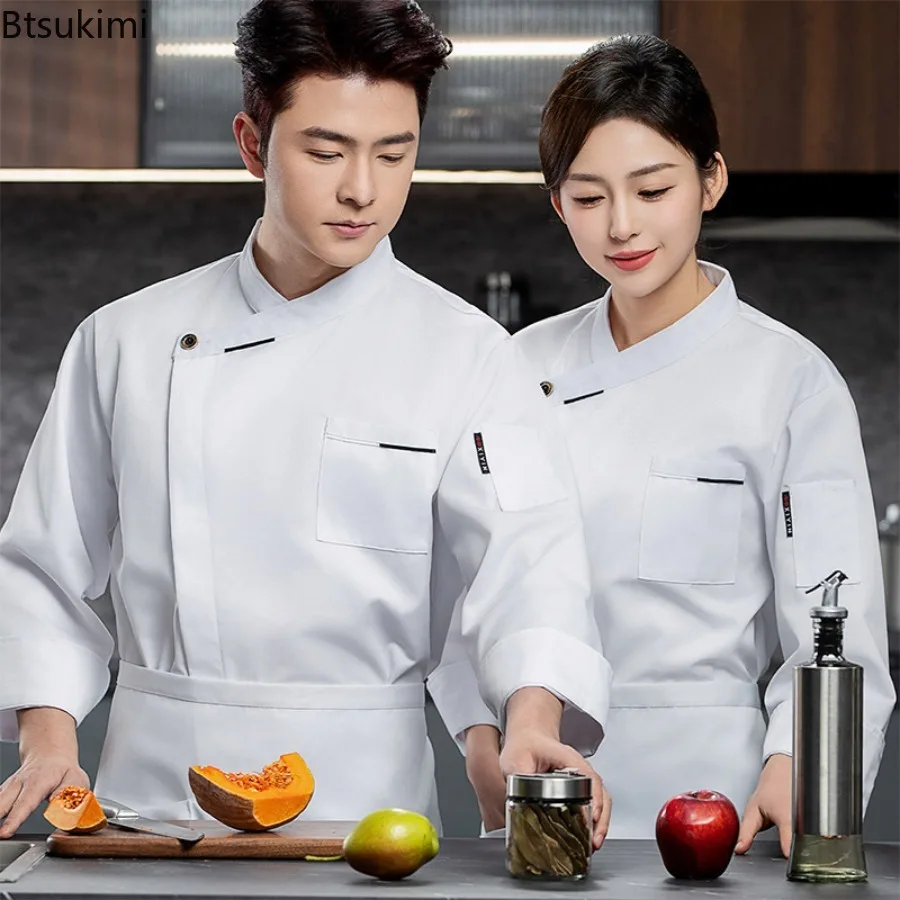Men Women Chef Jacket Tops Short/Long Sleeves Kitchen Shirts Hotel Restaurant Waiter Uniforms Workwear Hotel Cooking Clothes