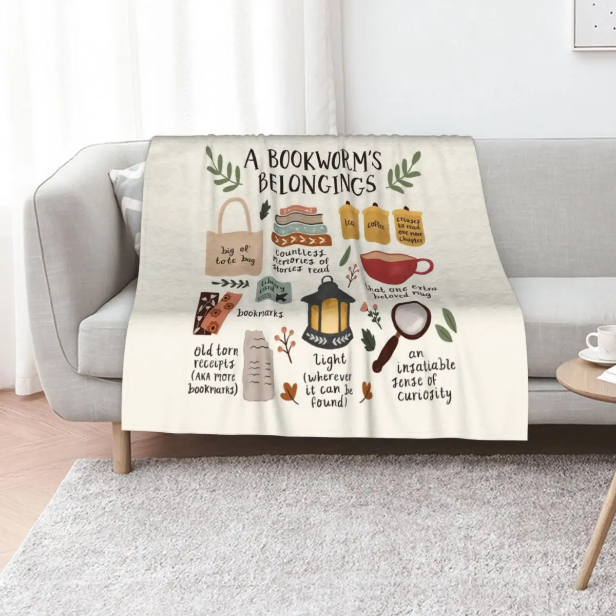 Couverture douillette et moelleuse pour chambre à coucher et salon, idéale pour les amoureux des livres