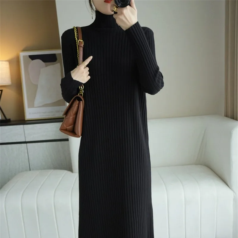 Feminino de malha midi dr outono inverno interior combinar casaco tamanho pequeno solto sobre o joelho bla camada base camisola dr