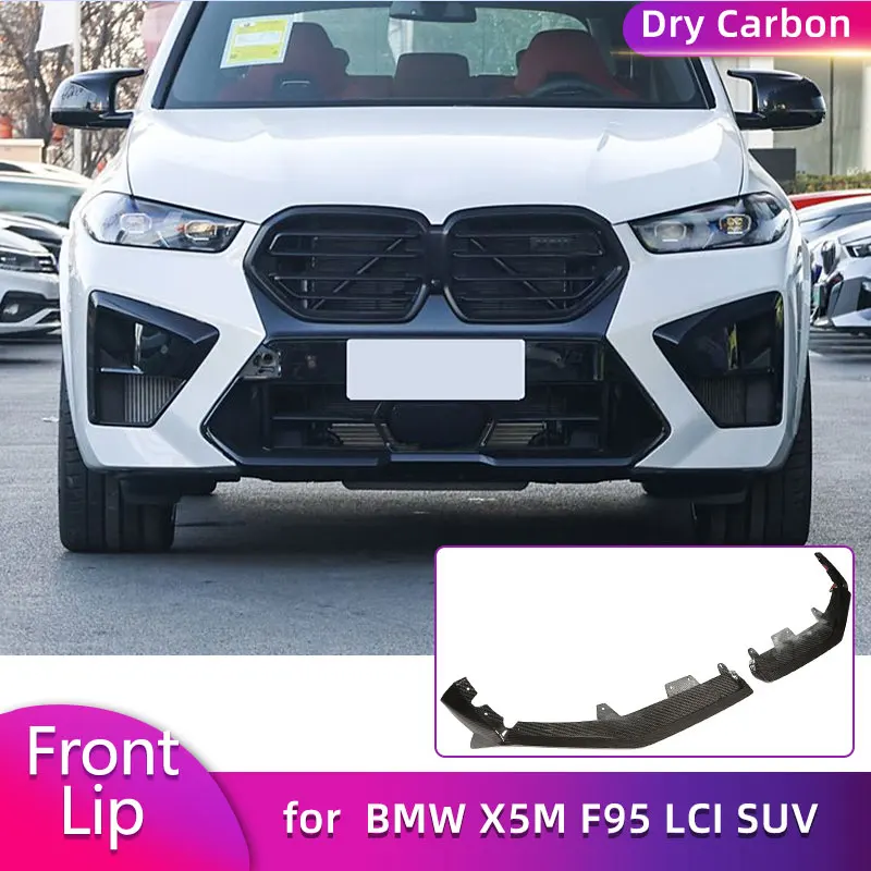 

Prepreg Dry Carbon Front Bumper Lip Spoiler for BMW X5M F95 LCI SUV 4-Door 2023 2024 Car Racing Front Lip Chin Apron Body Kits