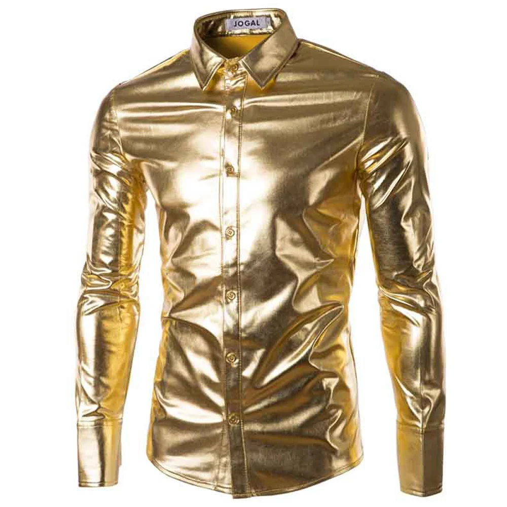 

Style Party Luxury Mans 2023 Summer Men Gold and Silver Shirt Shining Clubwear Male Dance Shirts For Sale Cheap Price