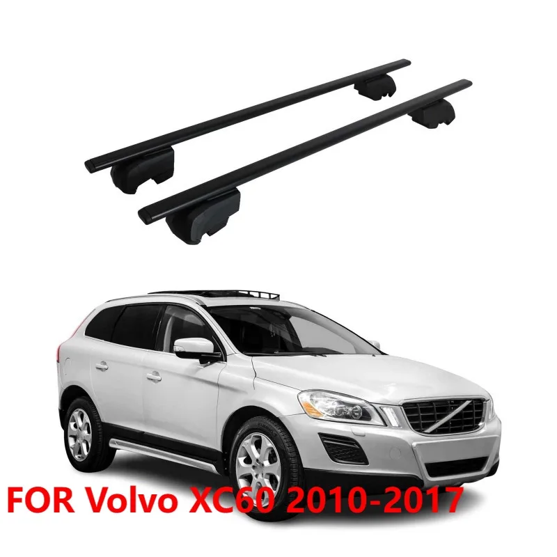 

Поперечные перекладины багажника на крышу для Volvo XC60 2010-2017, черный железный багажник 2 шт.