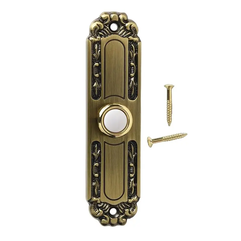 

Настенный дверной звонок ABLJ в европейском стиле, 5,1-дюймовая кнопка дверного звонка повышенной прочности в цвете античной бронзы для украшения дома