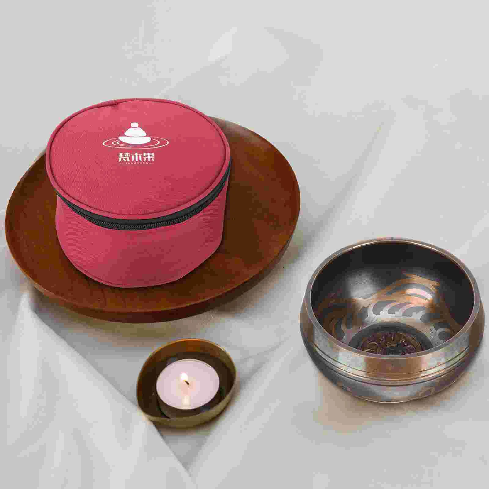 Crystal Bowl Storage Bag Tibetan Meditation Holder Sing Singing Bowls Chanting Travel Case Suitcase