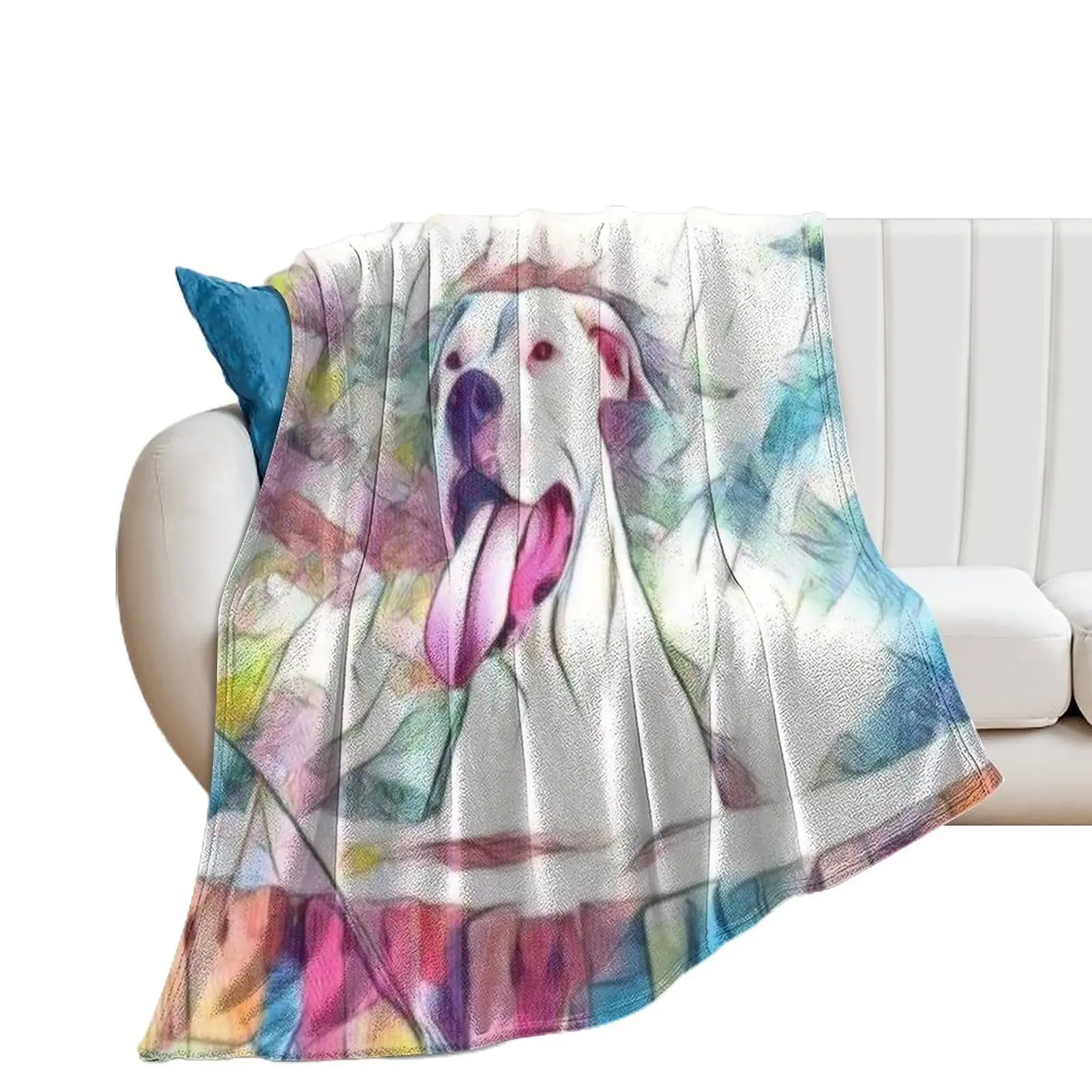 Stunning Dogo Argentino dog Throw Blanket Bed Hair Luxury St Blankets