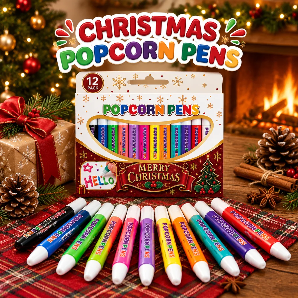 Christmas Puffy Pens 12 Colors 3D Puff Effect Craft Pens DIY Painting Markers for Cards Journals Projects Enthusiast Nice Gift