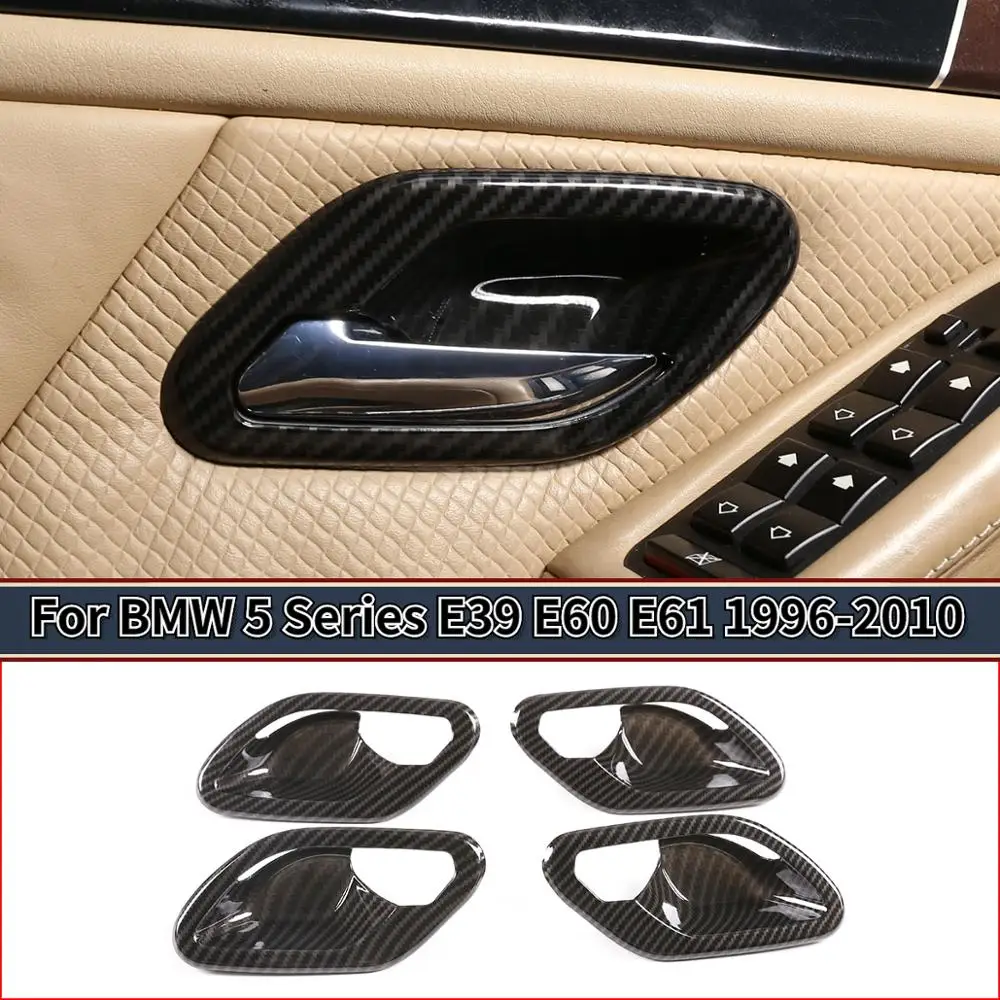 

For BMW 5 series E39E60 E61 96-10 Car styling ABS Silver/Carbon Fiber texture Door interior door bowl trim parts Car Accessories