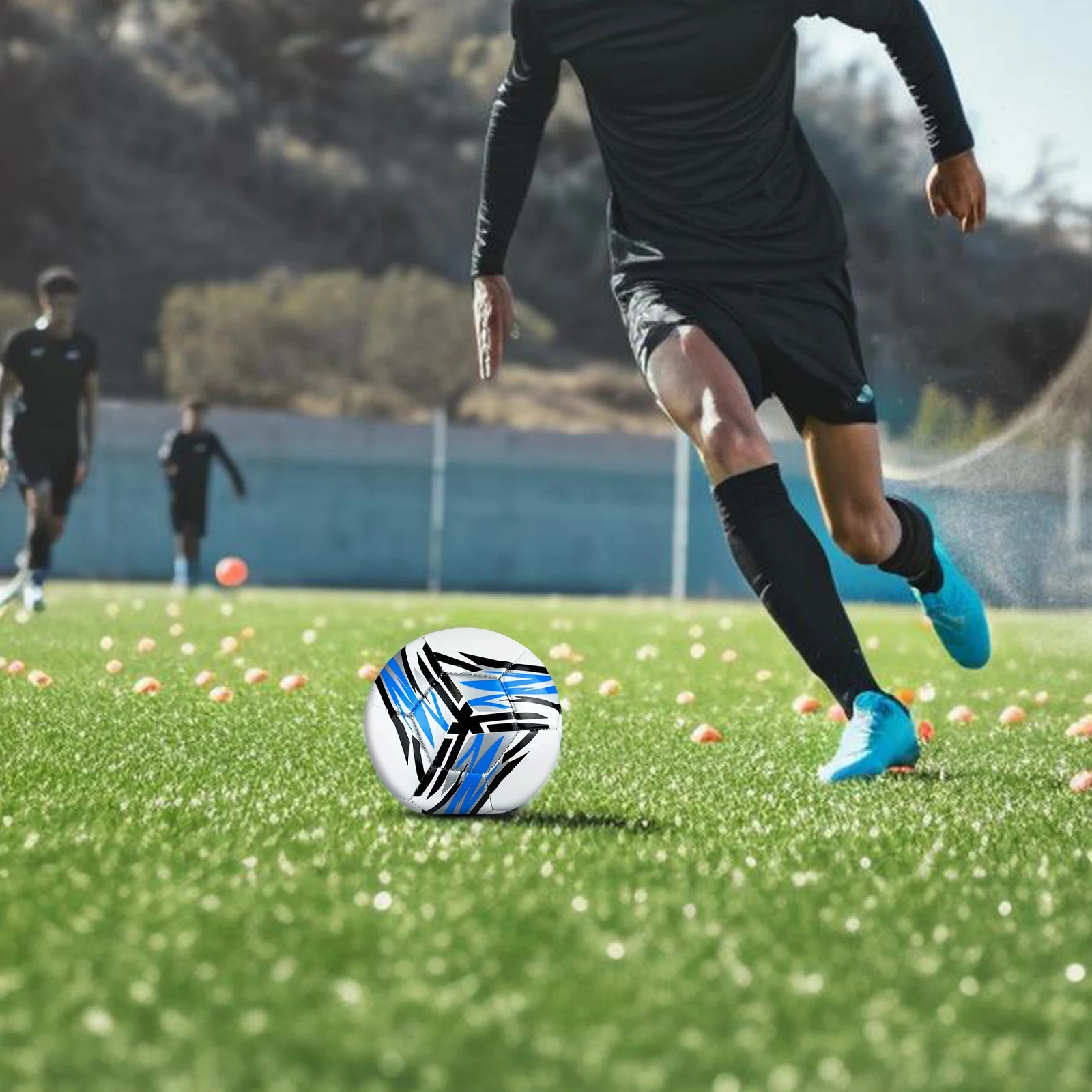 ลูกฟุตบอลที่ทนทานต่อการสึกหรอยืดหยุ่นสูงกันน้ํา PU การฝึกอบรมลูกฟุตบอลลูกฟุตบอล