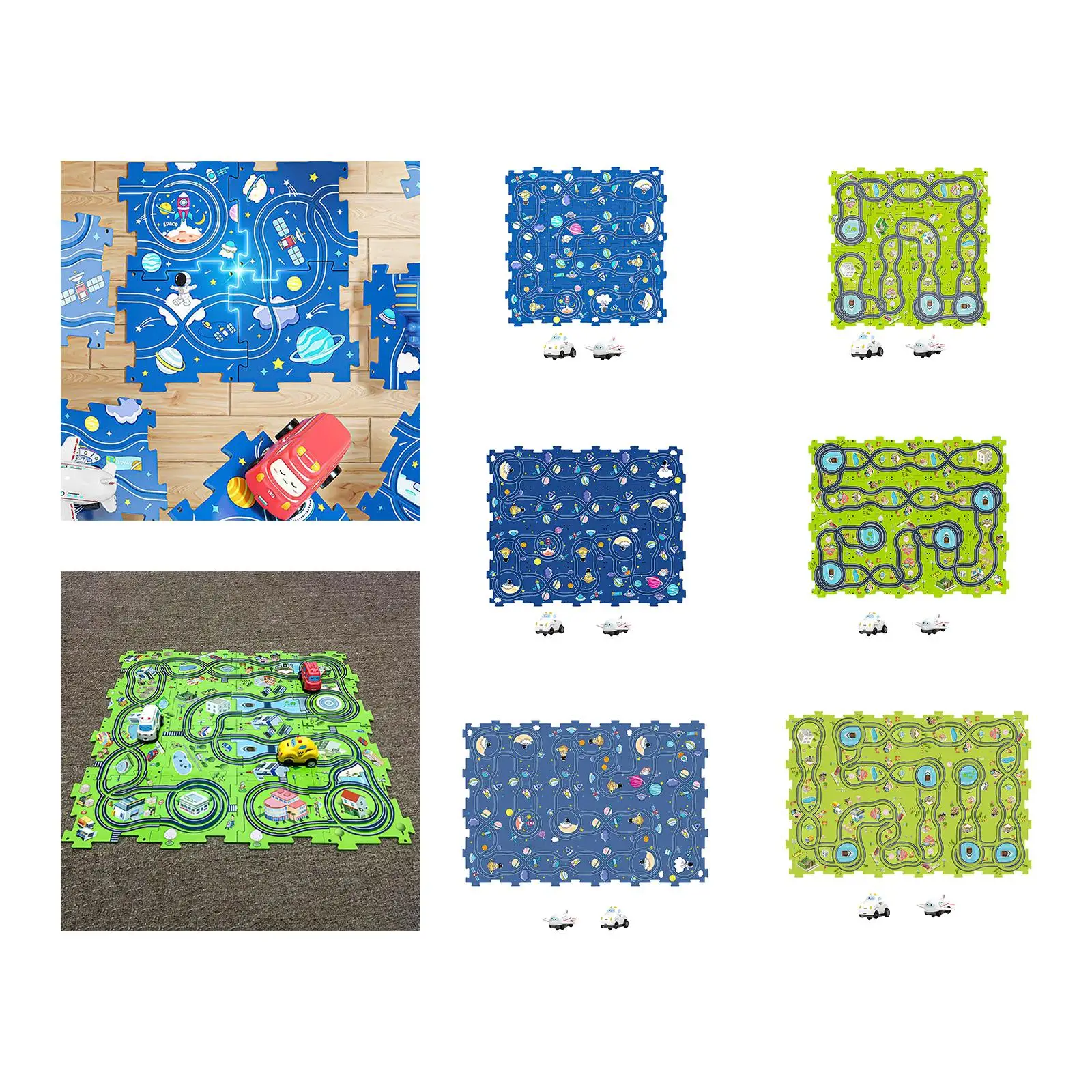 Kids Learning Toy Puzzle Tracks Car Building Set for Toddlers Ages 3 Plus Preschool Montessori Educational Jigsaw with Slopes