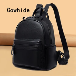 2023 Cowhide Backpack High-Capacity Ladies Women's  School Travel Bag Fashion For Girls Shoulder Bags Chest Pack