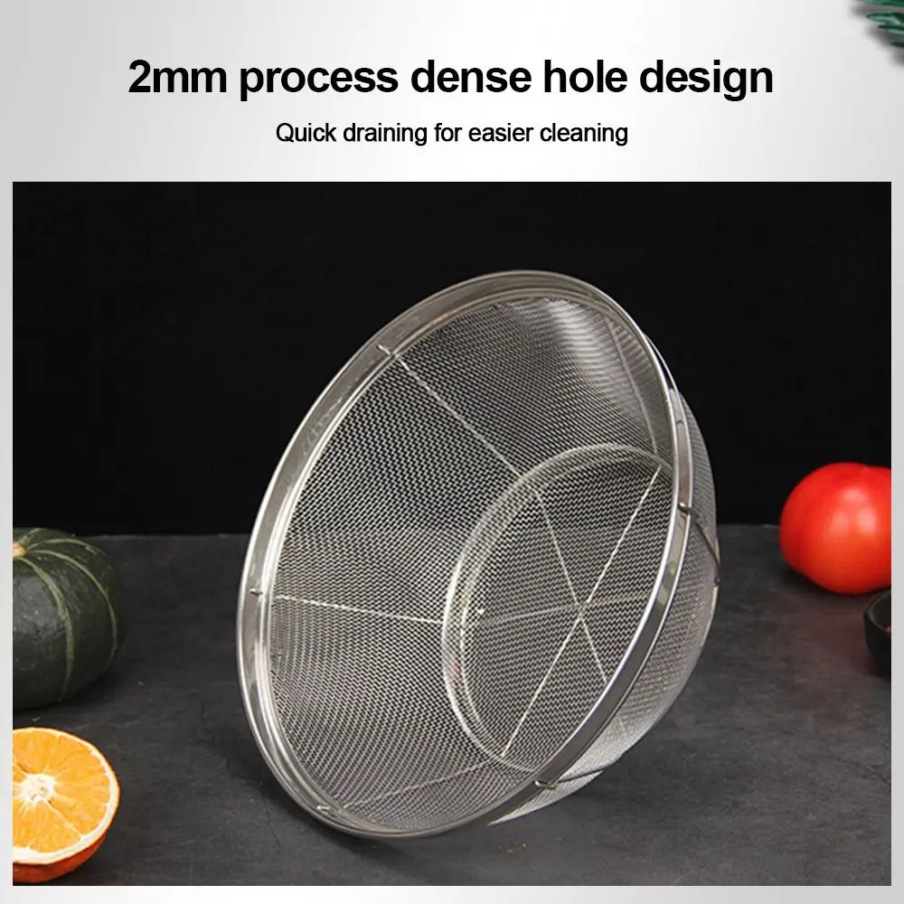Stainless Steel Fine Mesh Strainer Multi Function Self-draining Base Kitchen Colander Vegetable Fruit Washing Strainer Basket - view 4